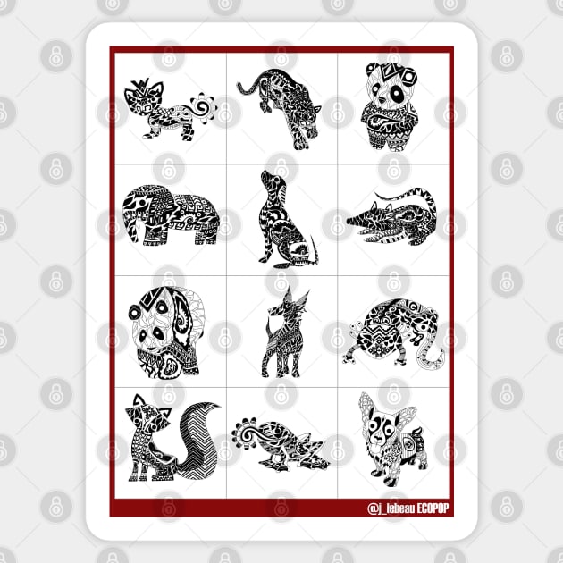 animal pet society print pattern ecopop Sticker by jorge_lebeau